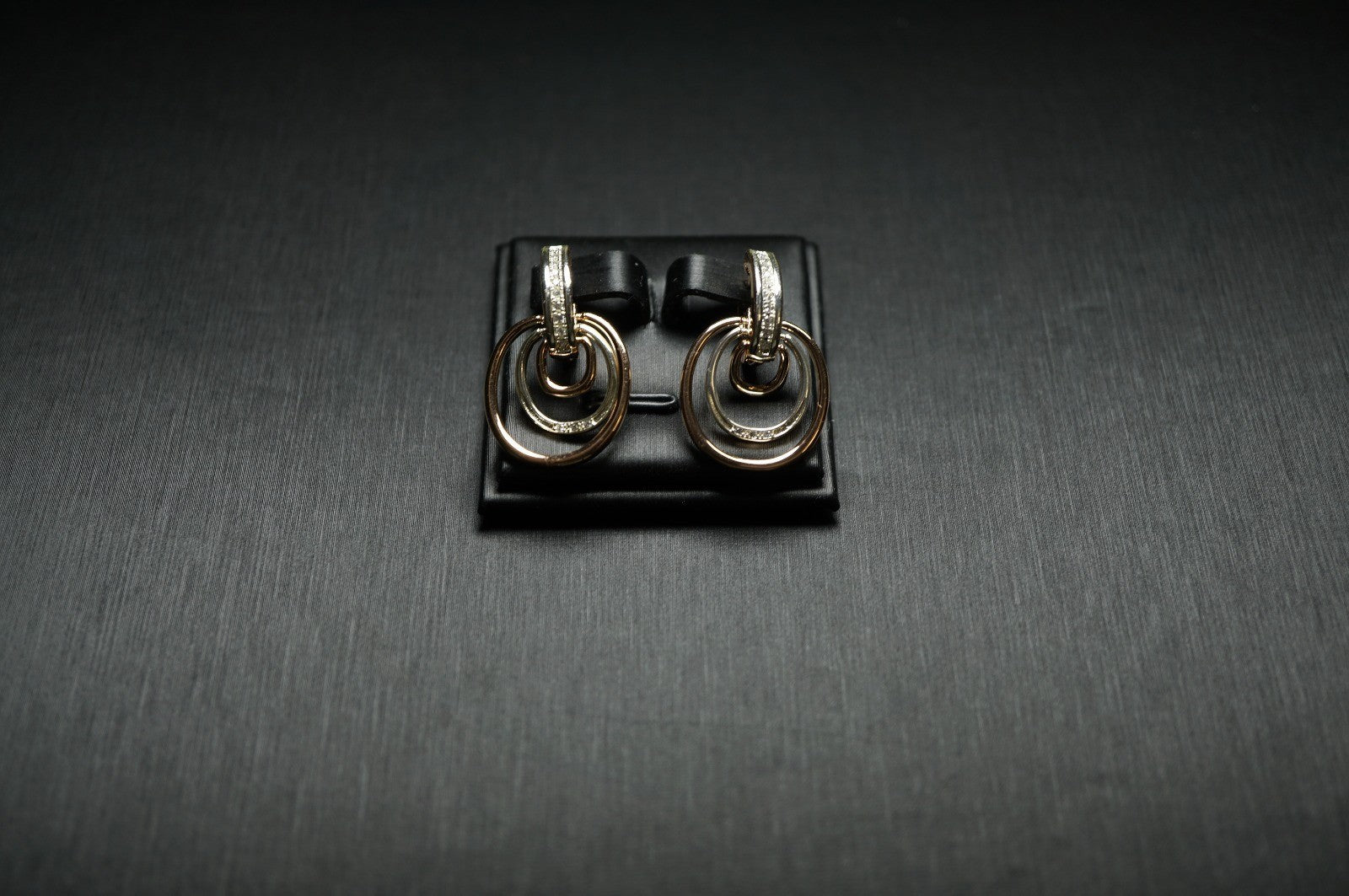 Luxus Damen zweifarbige Ohrringe aus 14-karätigem Roségold hochwertige vergoldet7