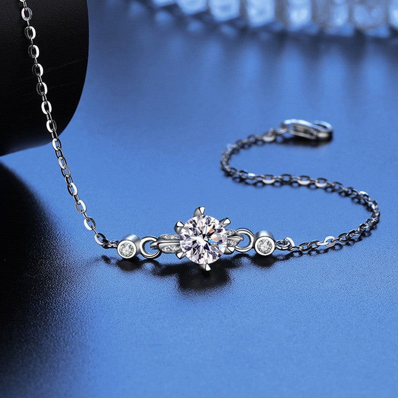 Damen Armband aus 925er Sterlingsilber mit sechs Krappen, einzigartiges Design0