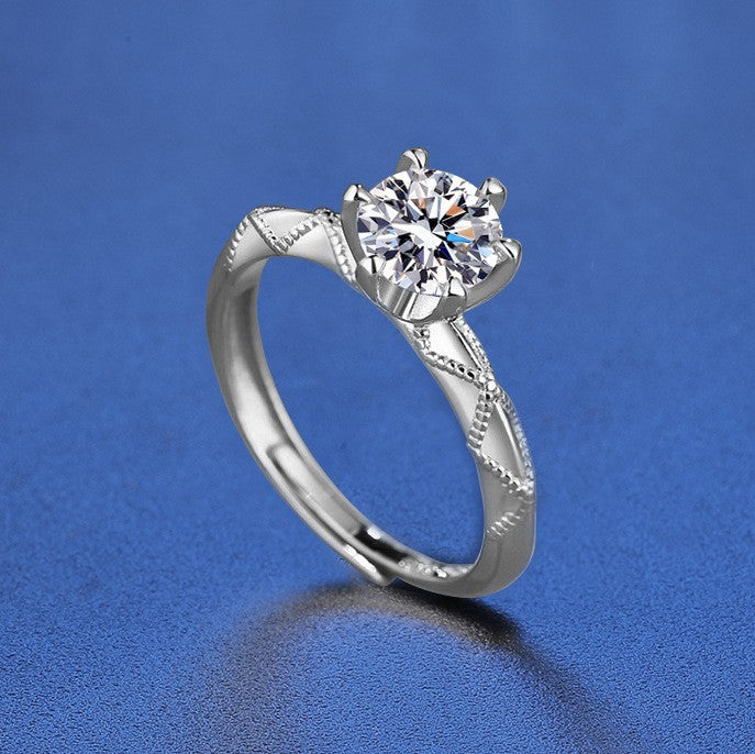 925S Silber Damen Ring, doppelseitiger Diamant1 Karat ZirkonRing, Luxusring3