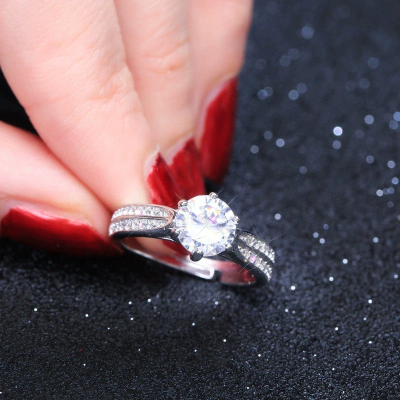 925S Silber Damen Ring Diamant Ring Persönlichkeit Hipster Studenten frisch krea1