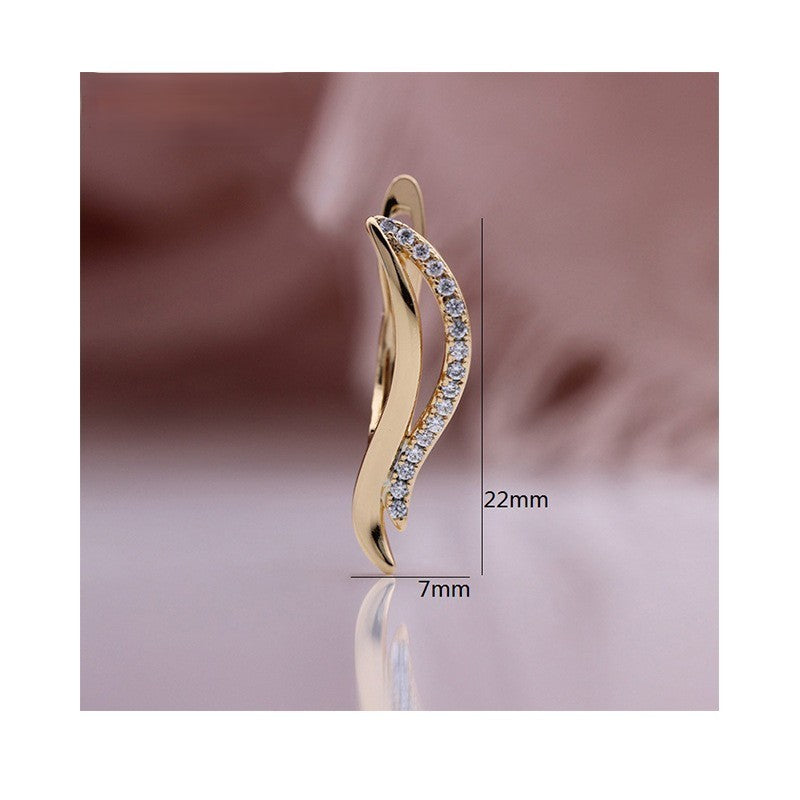 Luxus Damen Ohrringe weibliche 585 rose gold MikroZirkon geometrische Ohrringe2