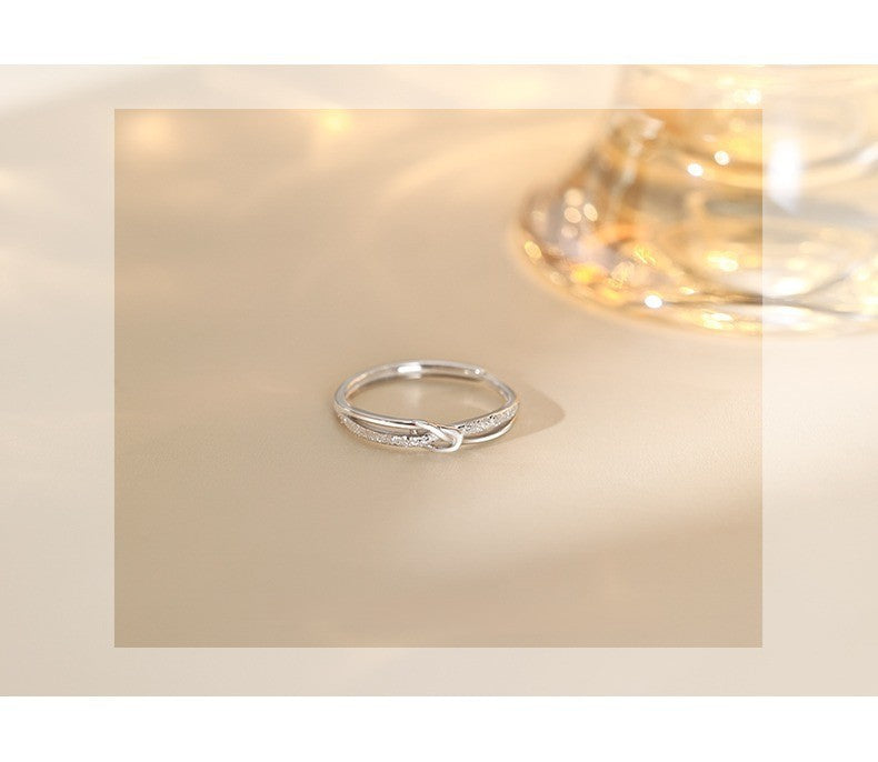 Damen Ring 925 Sterling Silber, leichtes LuxusNischendesign, modisch, verstellb8