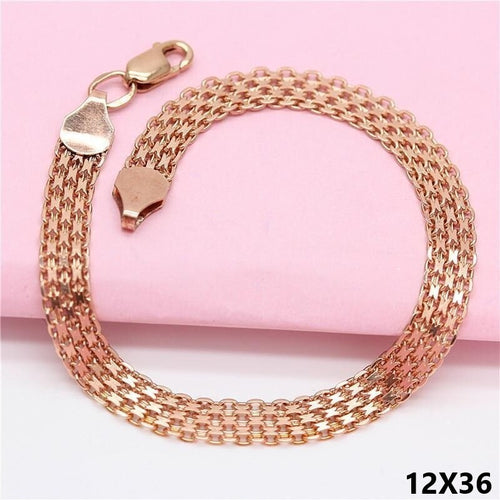 Rose Gold Armkette Massiv 6MM Armband Herren Damen vergoldet armreif0