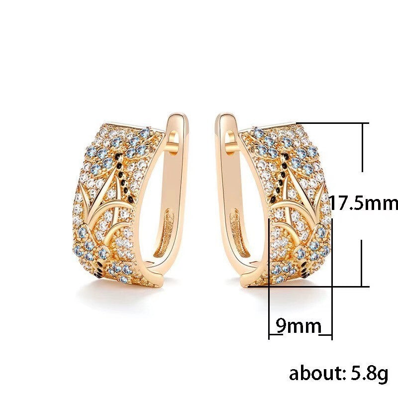 Luxus Damen Creole Ohrringe Zirkonia Kristalle Design 18K vergoldet Hochzeits2