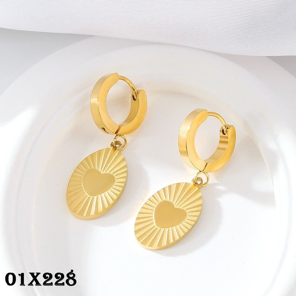 Damen Ohrringe Creole Edelstahl, 18K GoldHighEndDesign, Vakuumbeschichtung im0