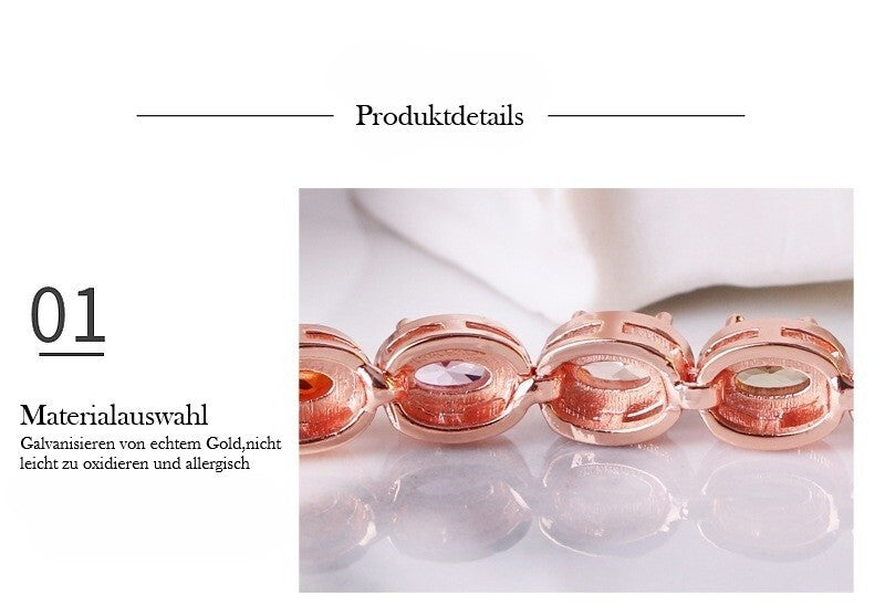 Luxus Damen Armband Rose Gold Trend Galvanisieren  echten Gold ,Farbige Zirkonia4