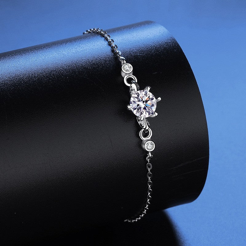 Damen Armband aus 925er Sterlingsilber mit sechs Krappen, einzigartiges Design9