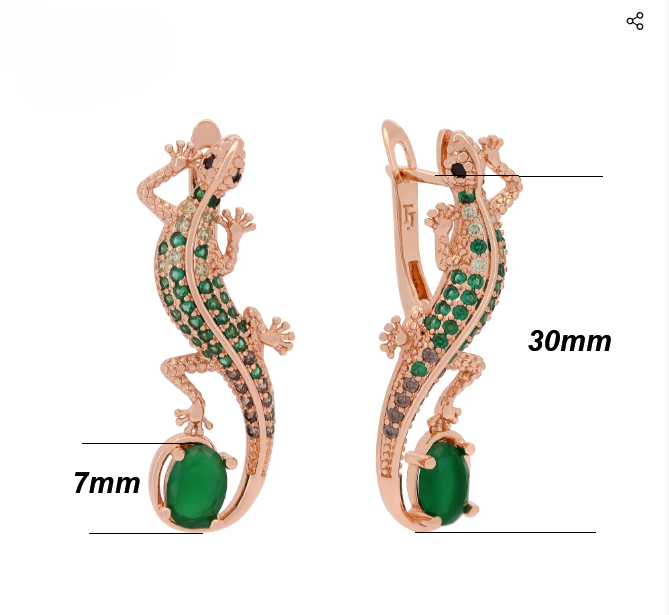Damen Ohrringe 585 Rosegold Chamäleon-Cluster aus smaragdgrünen Zirkonia in luxu5