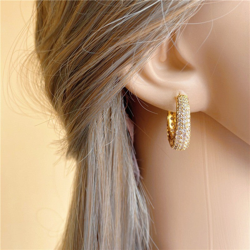 Luxus Damen Ohrringe Creole 18K Gold Französisch galvanik kreative ohrringe4