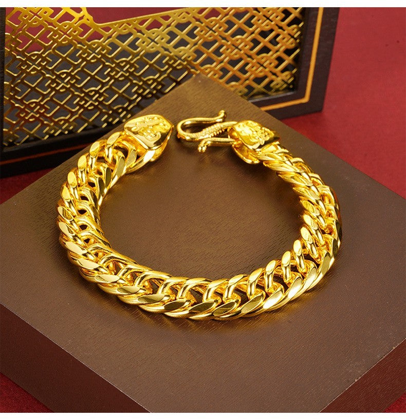 Kubanische Armband Glattes, Flaches Vietnamesisches SandgoldBossArmband, domin7