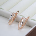 Luxus Damen Ohrringe 585RG  Rose Gold Zweifarbige Pfirsichherzohrringe0
