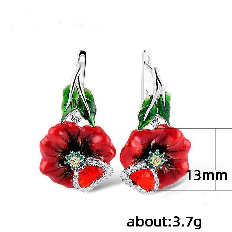 Luxus Damen Ohrringe RosenBlumen Ohrringe, AllMatchOhrringe für Frauen4
