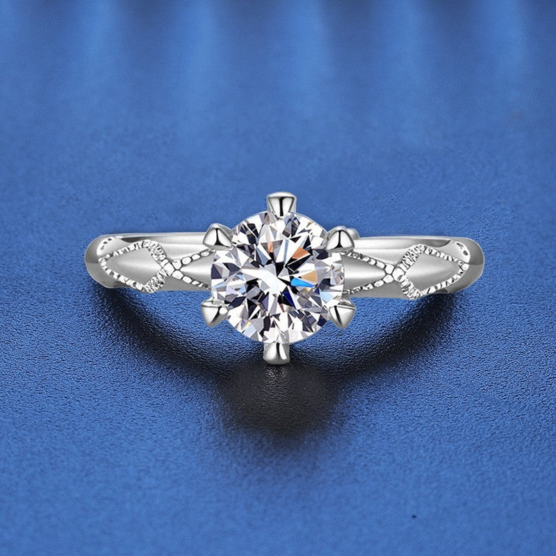 925S Silber Damen Ring, doppelseitiger Diamant1 Karat ZirkonRing, Luxusring0