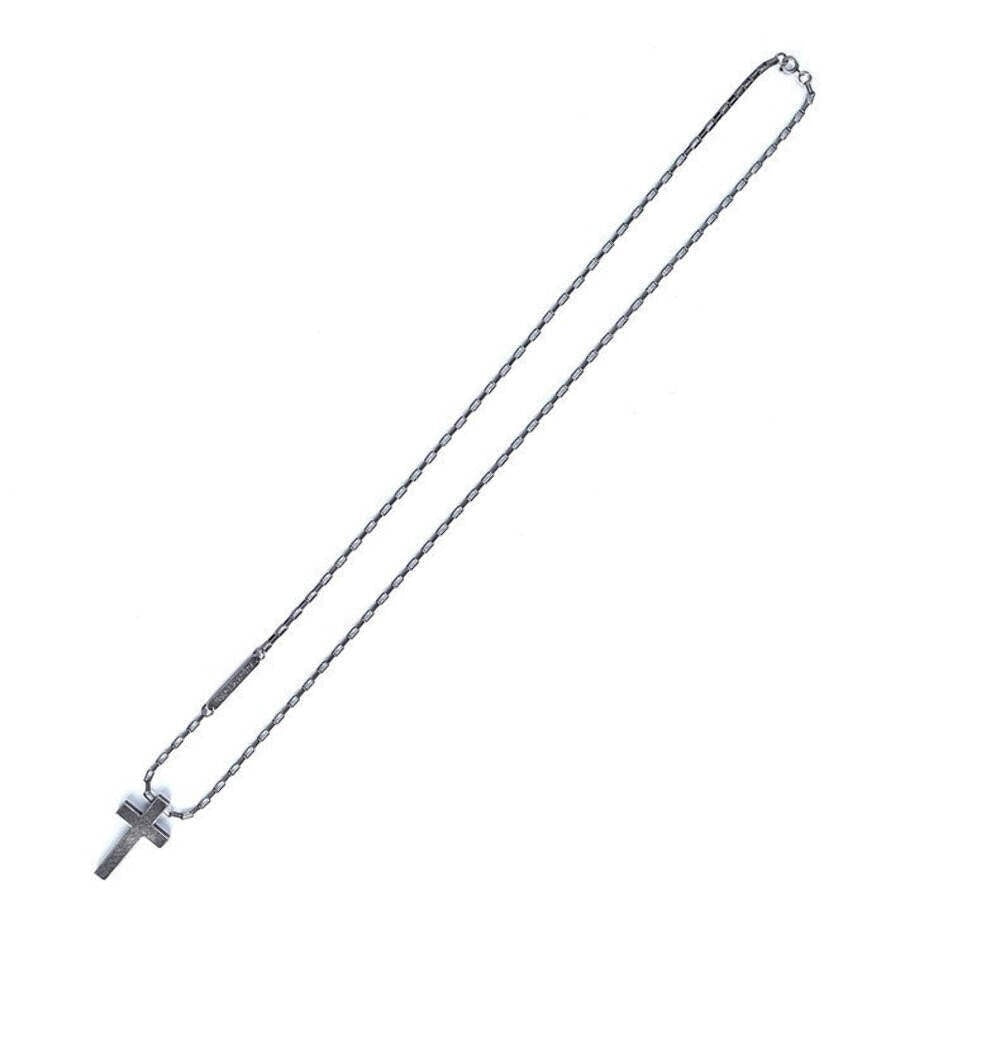 Titanstahl Kreuz Halskette in Retro - Silber Farbe3