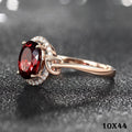Luxus Damen Ring 18K Rosévergoldeter Rotem Kristall ImitationsRubin Verstellbar0