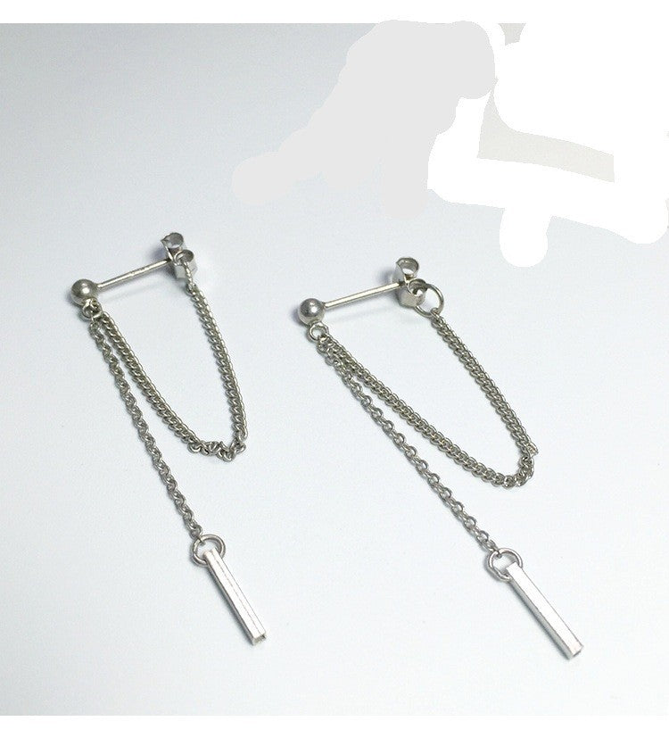 Ohrringe Ohrstecker aus 925er Sterlingsilber, schlichte Ohrstecker mit Quastenve0