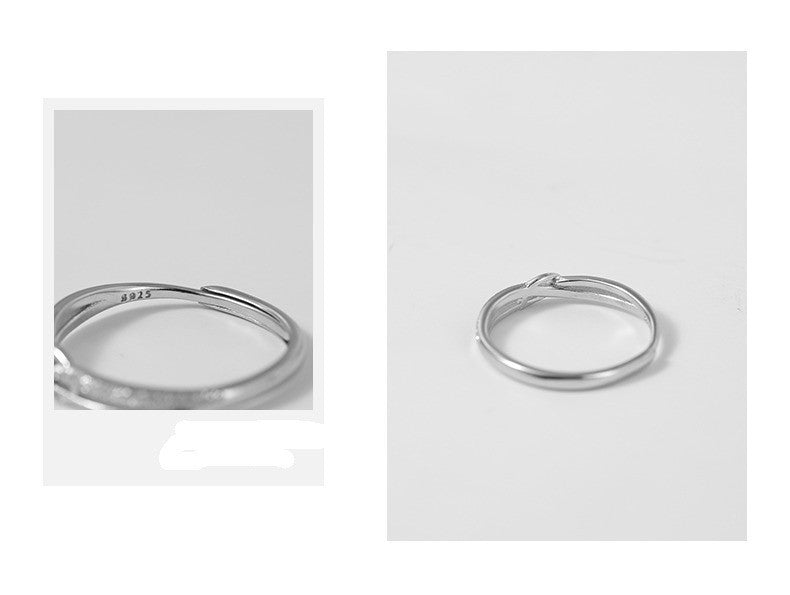 Damen Ring 925 Sterling Silber, leichtes LuxusNischendesign, modisch, verstellb9