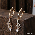 Luxus Damen Ohrringe 585 Roségold schlichtes Temperament Mikrodiamant Blumenanhä0