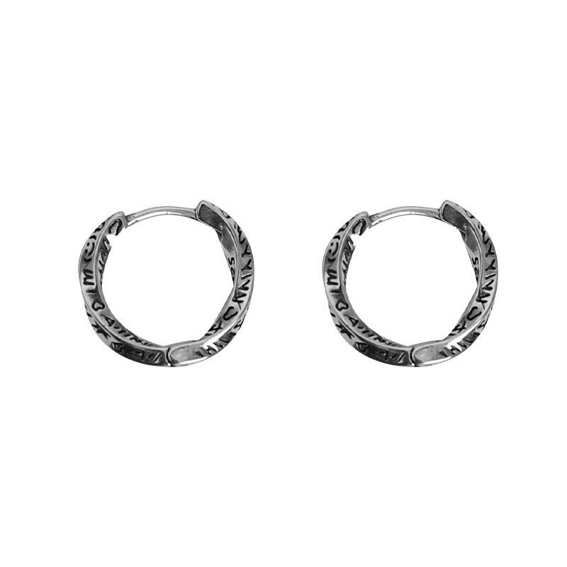 Ohrringe Creole 925er Sterlingsilber für Herren im VintageStil3