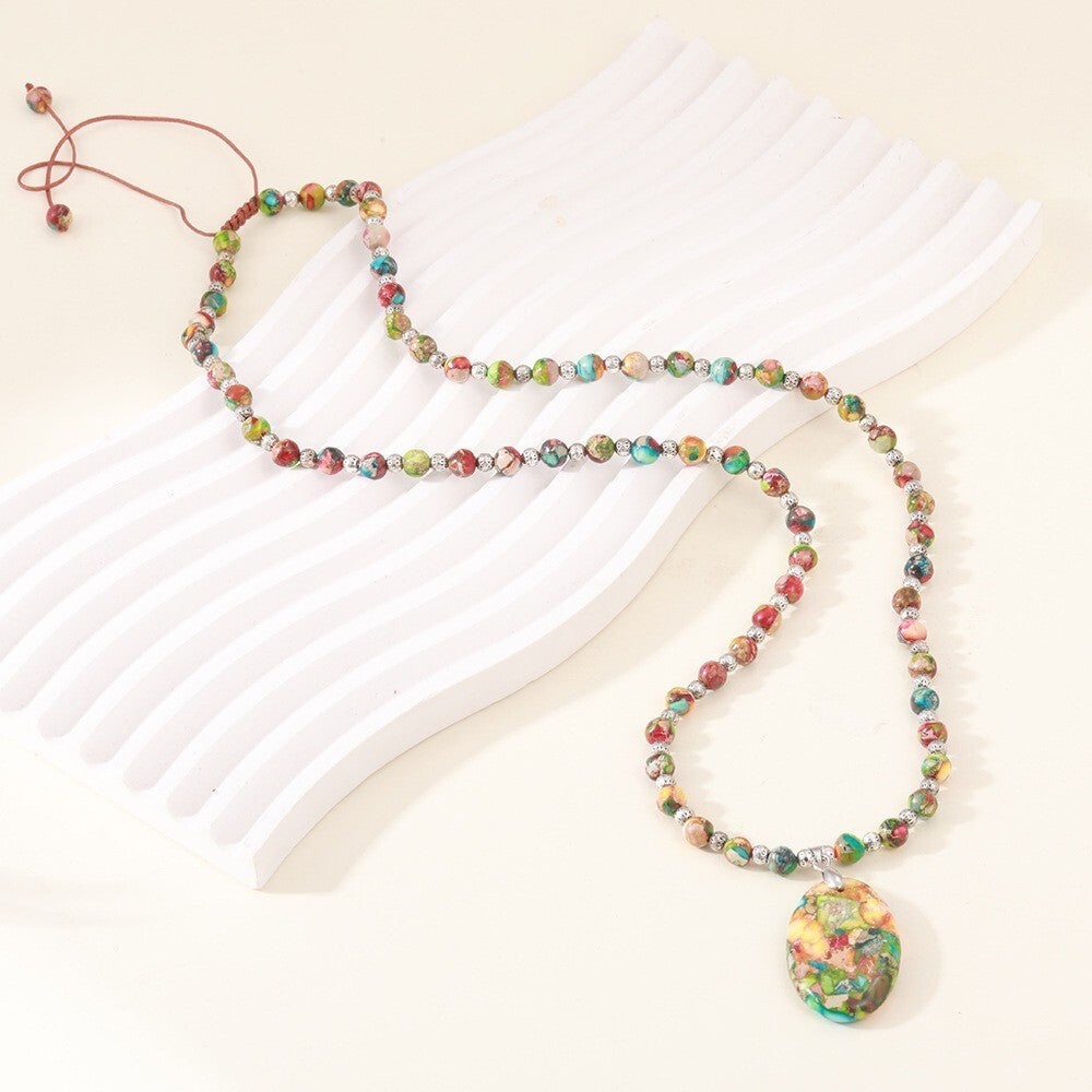 Naturstein Kaiser Halskette Mit Anhänger Naturstein Boutique Halskette Licht2