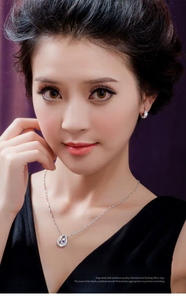 Damen Ohrringe Creolen 925 Sterling Silber Zweireihige Zirkon Hypoallergene Oh3