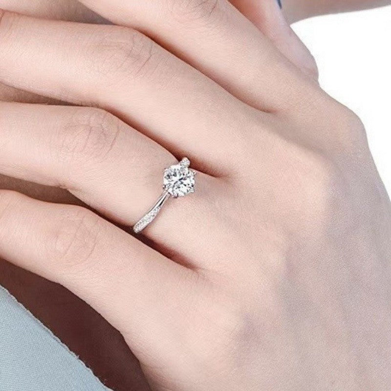 925S Silber Damen Ring, doppelseitiger Diamant1 Karat ZirkonRing, Luxusring8