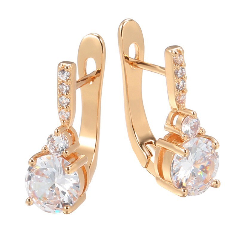 Luxus Damen Ohrringe 585RG Rosé Gold Zirkon ohrringe ohrringe weibliche mode tem7