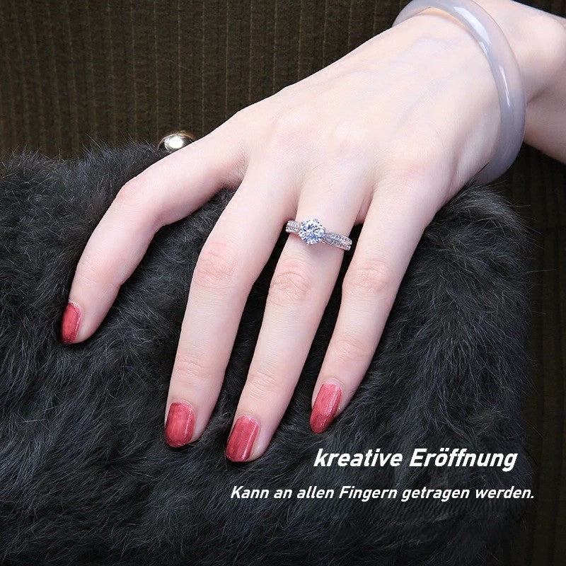 925S Silber Damen Ring Diamant Ring Persönlichkeit Hipster Studenten frisch krea3