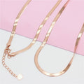 Damen Kette Halskette 585 Roségold überzogene Schlangenknochen 42+3cm0
