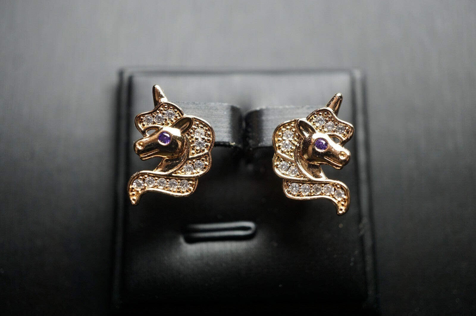 Einhorn-Ohrringe mit Rosegold vergoldet für Mädchen10