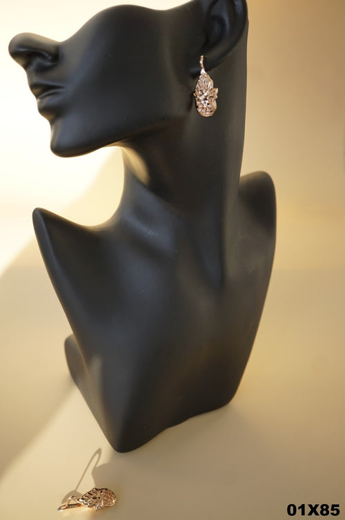 Luxus Damen Blume Ohrringe Creole 585 Rose Gold beschichtet ModeSchmuck1