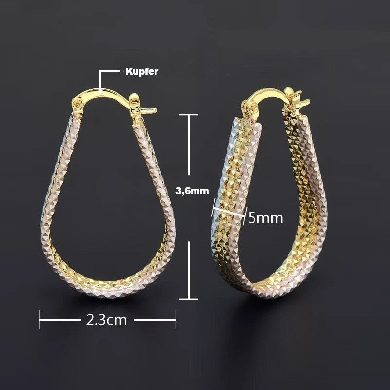 Modische goldene Ohrringe Creolen für Damen – hypoallergene Creolen, trendige Go6