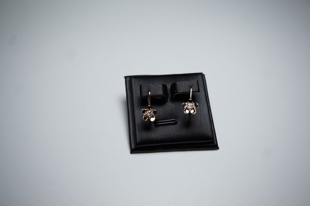 Zierliche Blumen Ohrringe für Mädchen und Frauen14K Rose Gold (vergoldet) Baumel11