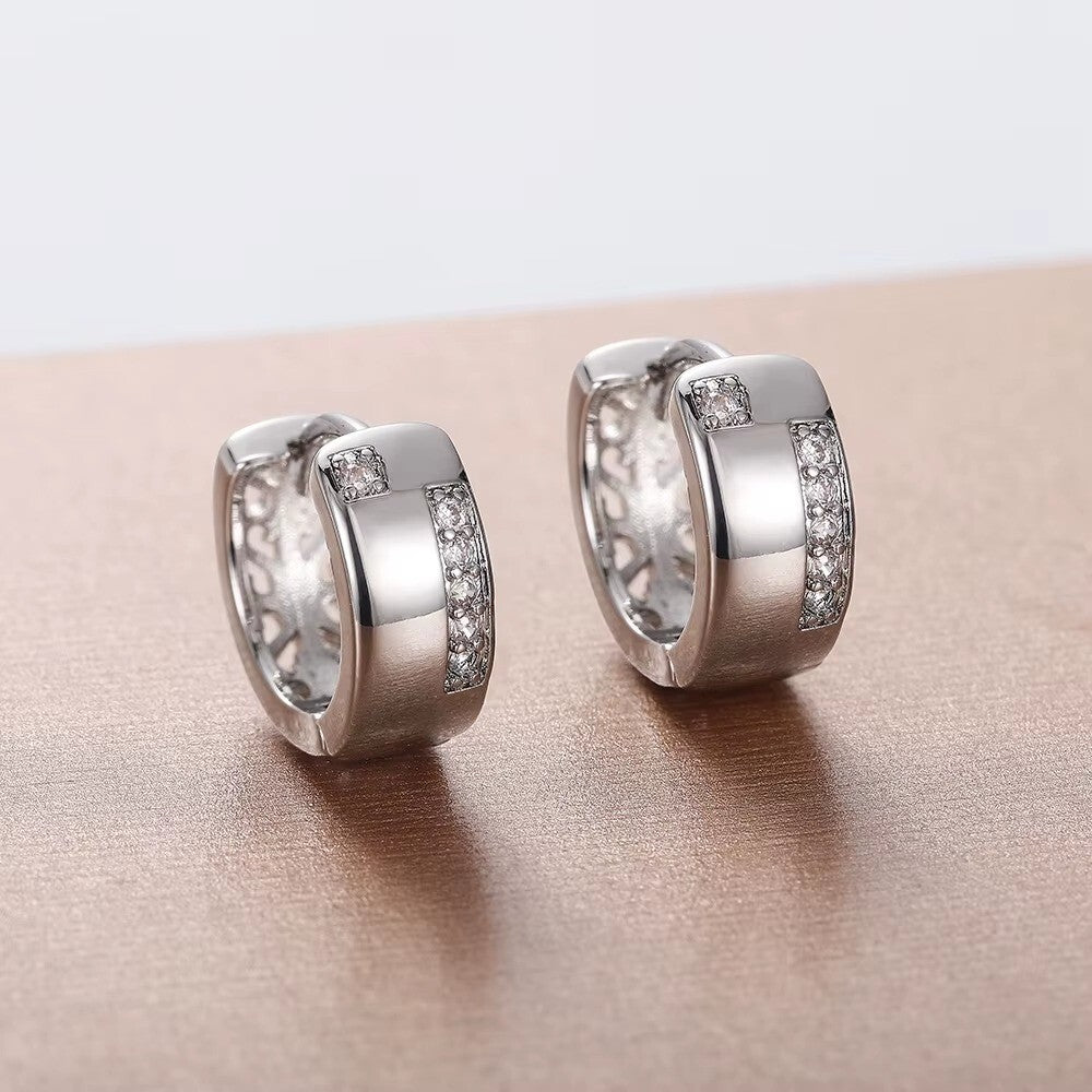 Luxus Damen Ohrringe Creolen Zirkonia Kristalle 925 versilbert  Hochwertiger8