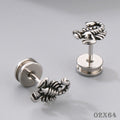 Herren Scorpion King Ohrstecker Ohrringe Edelstahl, Gotische Biker Punk, Schraub0