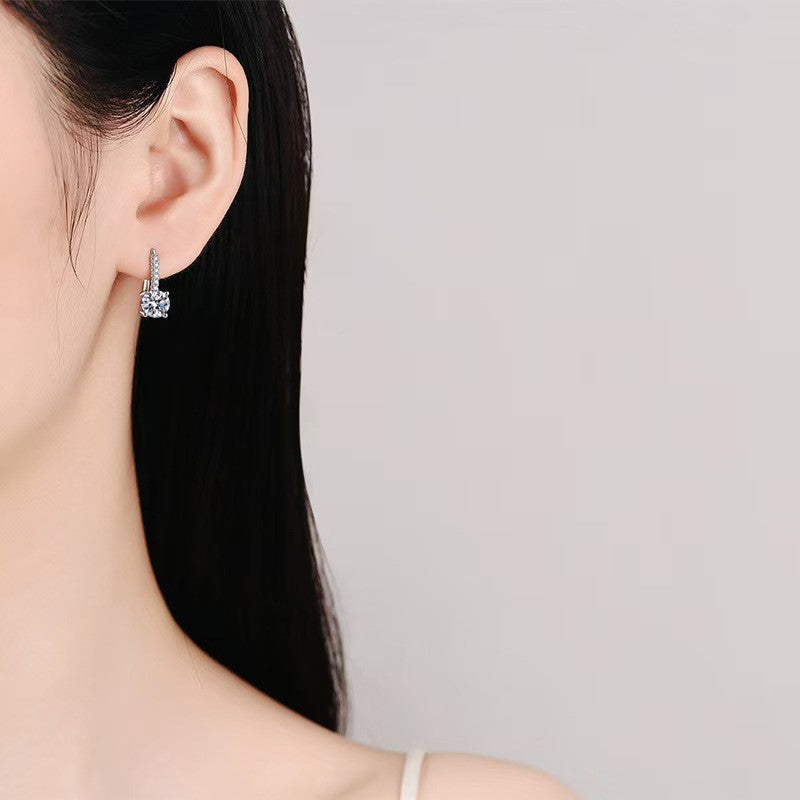 925S Silber Damen Ohrringe minimalistisch 50 Punkte [Zirkon] modisch 925S Silber5