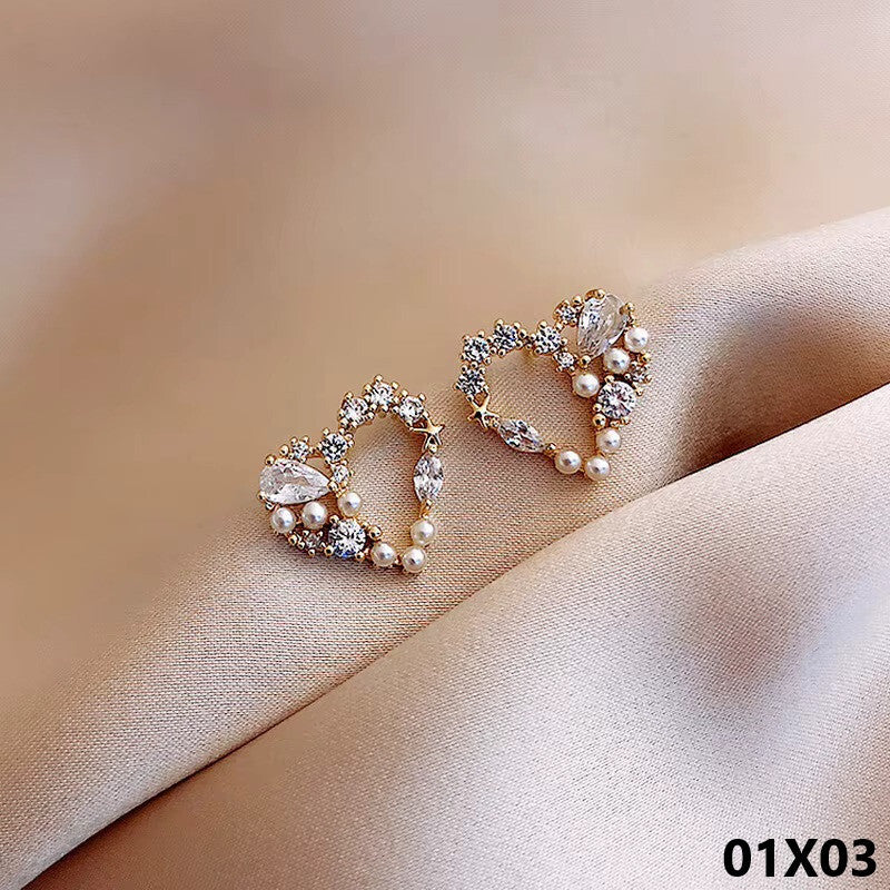Einfache Imitation Pearl Love Herz Ohrringe für weibliche Temperament Ohr stecke1