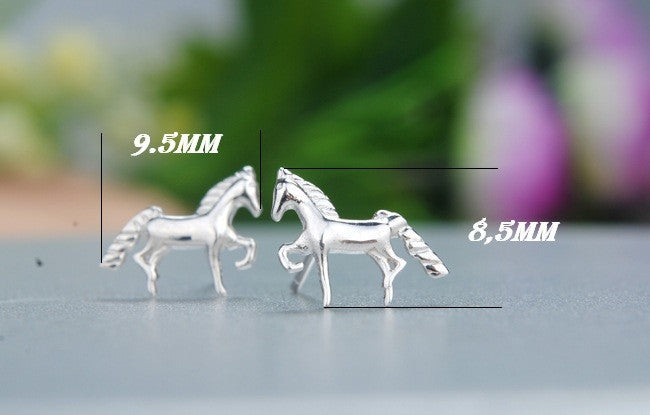 92S Sterling Silber Ohrringe Pferde motiv Ohrstecker kleines Pferdemotiv Ohrst9