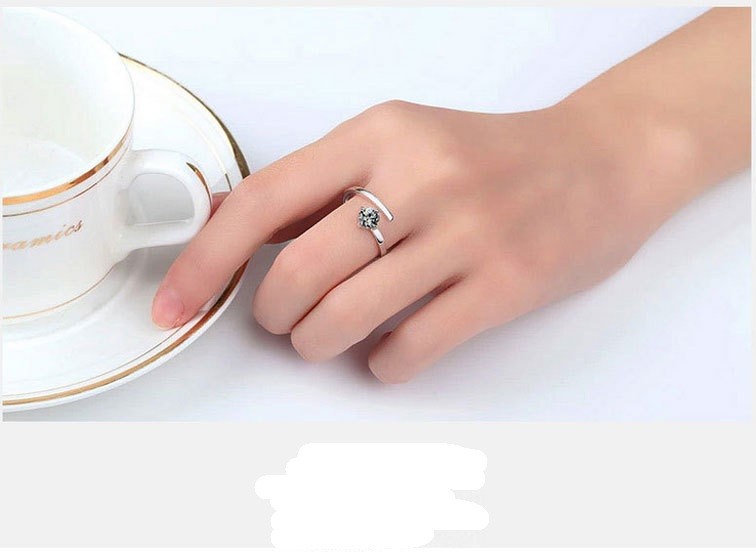 925 Sterling Silber Ring für Damen mit vier Krappen AAA Zirkonia3