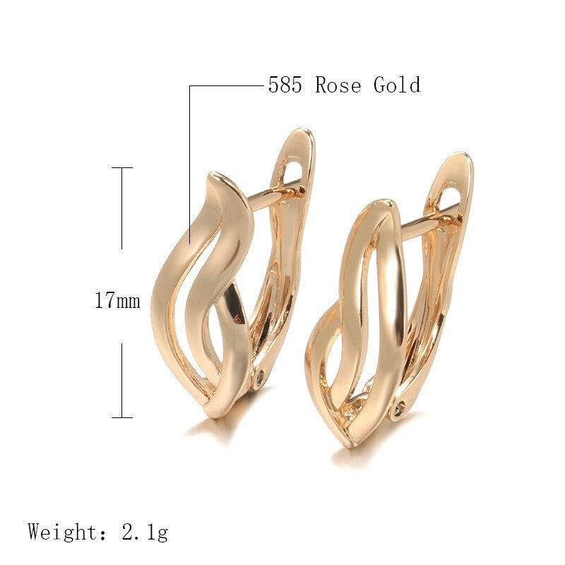 Luxus Ohrringe Creolen 585 Rolled Roségold überzogen Damen Geschenk3