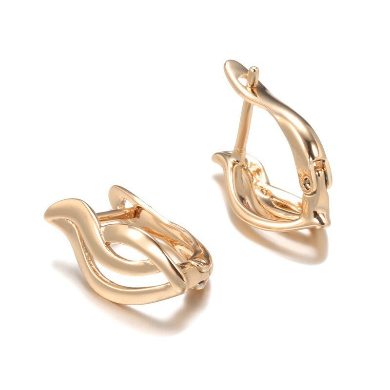 Luxus Ohrringe Creolen 585 Rolled Roségold überzogen Damen Geschenk1