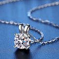Damen Halskette 925S Silber Vförmiger 1KaratZirkonHasenanhänger, Hochzeitss0