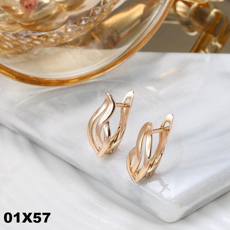 Luxus Ohrringe Creolen 585 Rolled Roségold überzogen Damen Geschenk0