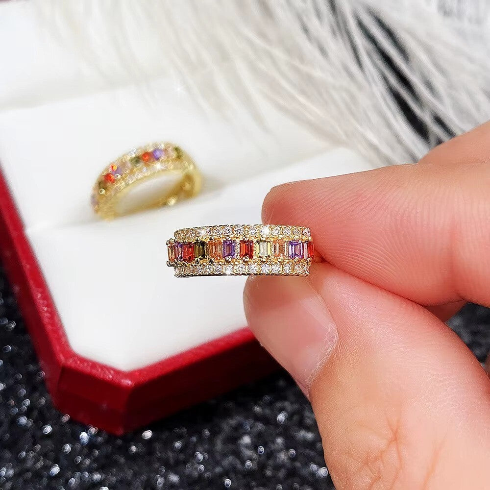 Ohrringe Creole 14K Gold Überzogene farbig Zirkon Huggie Hoop Schmuck Bunte8