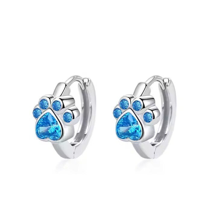 Luxus 925S Silber Ohrringe Katze Klaue Damen Mädchen Creolen Geschenk3