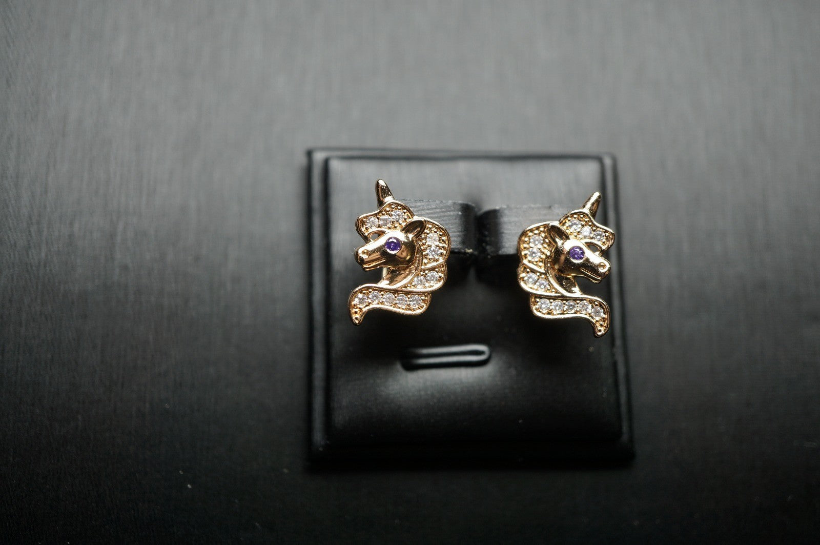 Ohrringe Einhorn Pferde Rose Gold vergoldet Zirkon Mädchen Kinder Damen Ohrhänge8