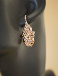 Luxus Damen Blume Ohrringe Creole 585 Rose Gold beschichtet ModeSchmuck0