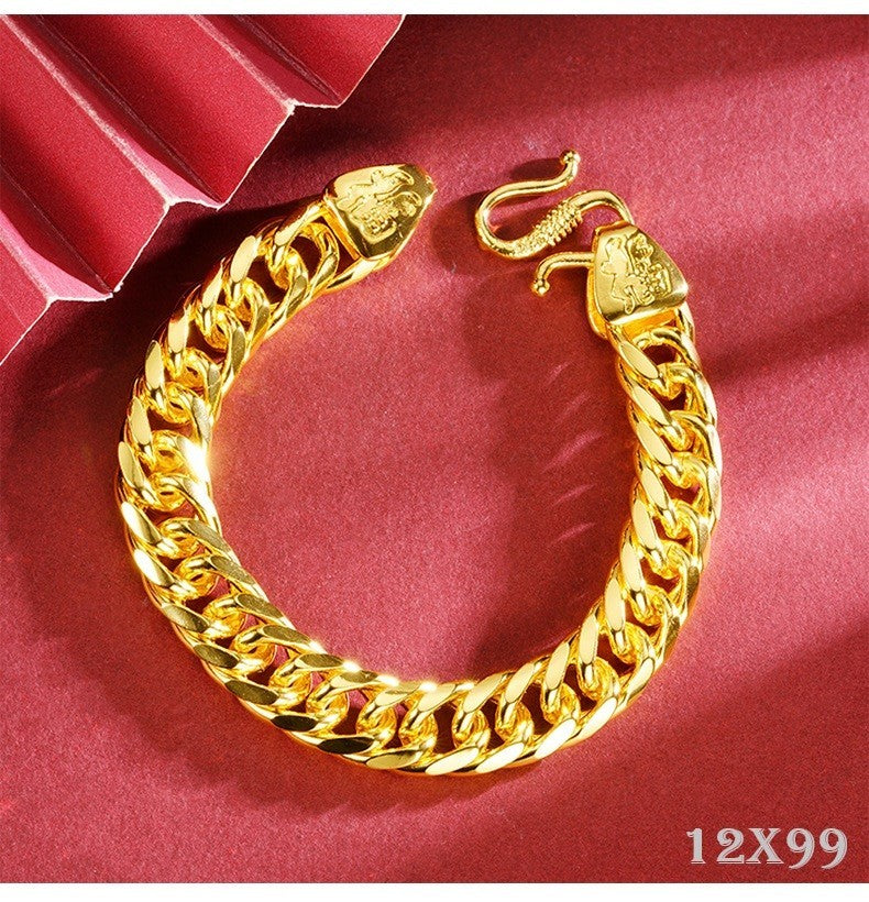 Kubanische Armband Glattes, Flaches Vietnamesisches SandgoldBossArmband, domin0