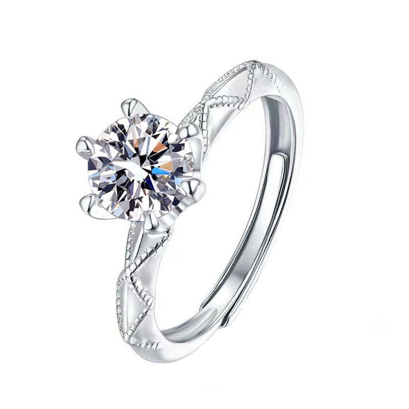 925S Silber Damen Ring, doppelseitiger Diamant1 Karat ZirkonRing, Luxusring7