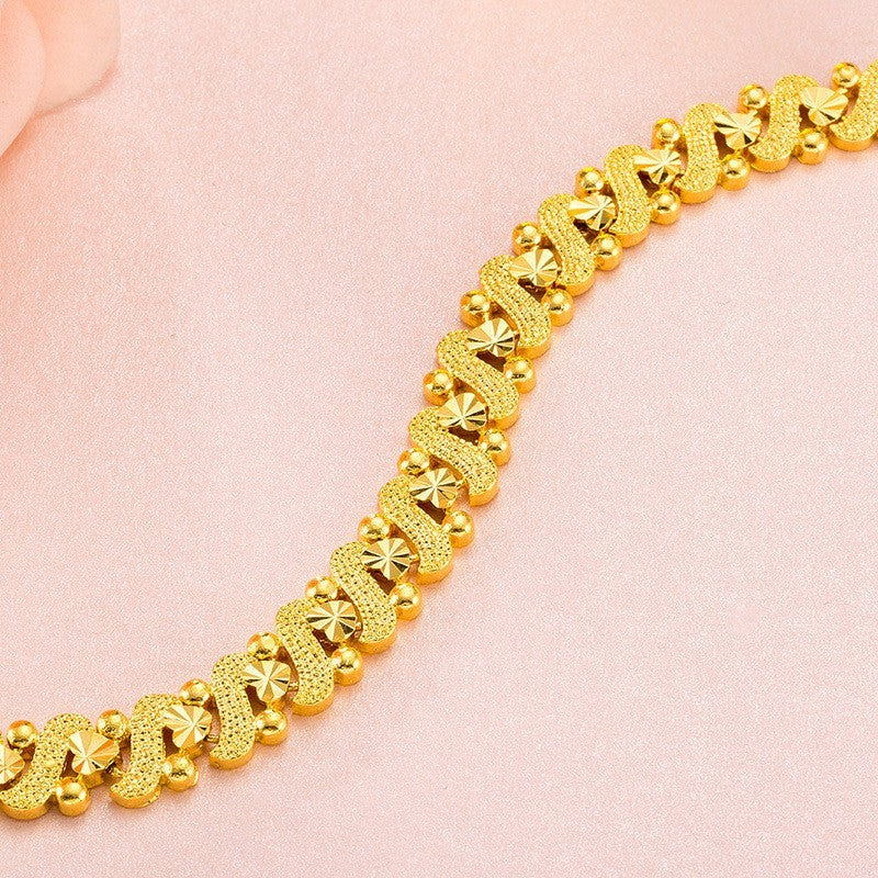 Armband Armreif Gold 24K Damen Herren robuste und farbbeständige Uhrenschließe4